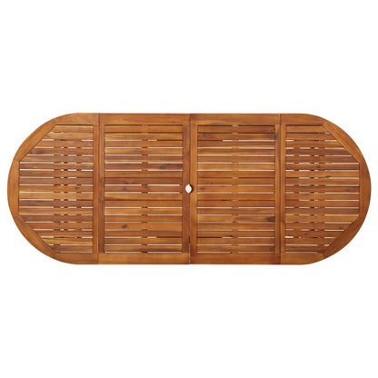 Mesa De Comedor Jardín Madera Maciza De Acacia