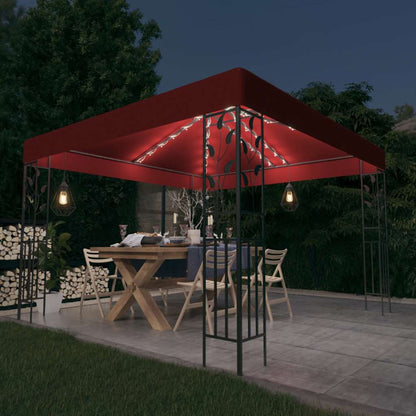 Carpa Cenador De Jardín Con Tira De Luz Led 3X3 M
