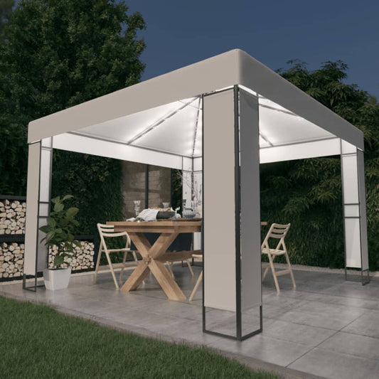 Cenador Con Doble Techo Y Tira De Luces Led 3X3 M