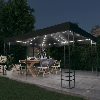 Carpa Cenador De Jardín Con Tira De Luz Led 3X4M 180 G/M²