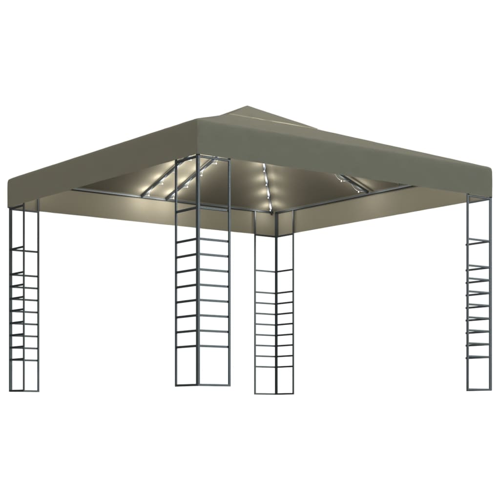 Carpa Cenador De Jardín Con Tira De Luz Led 3X3M 180 G/M²