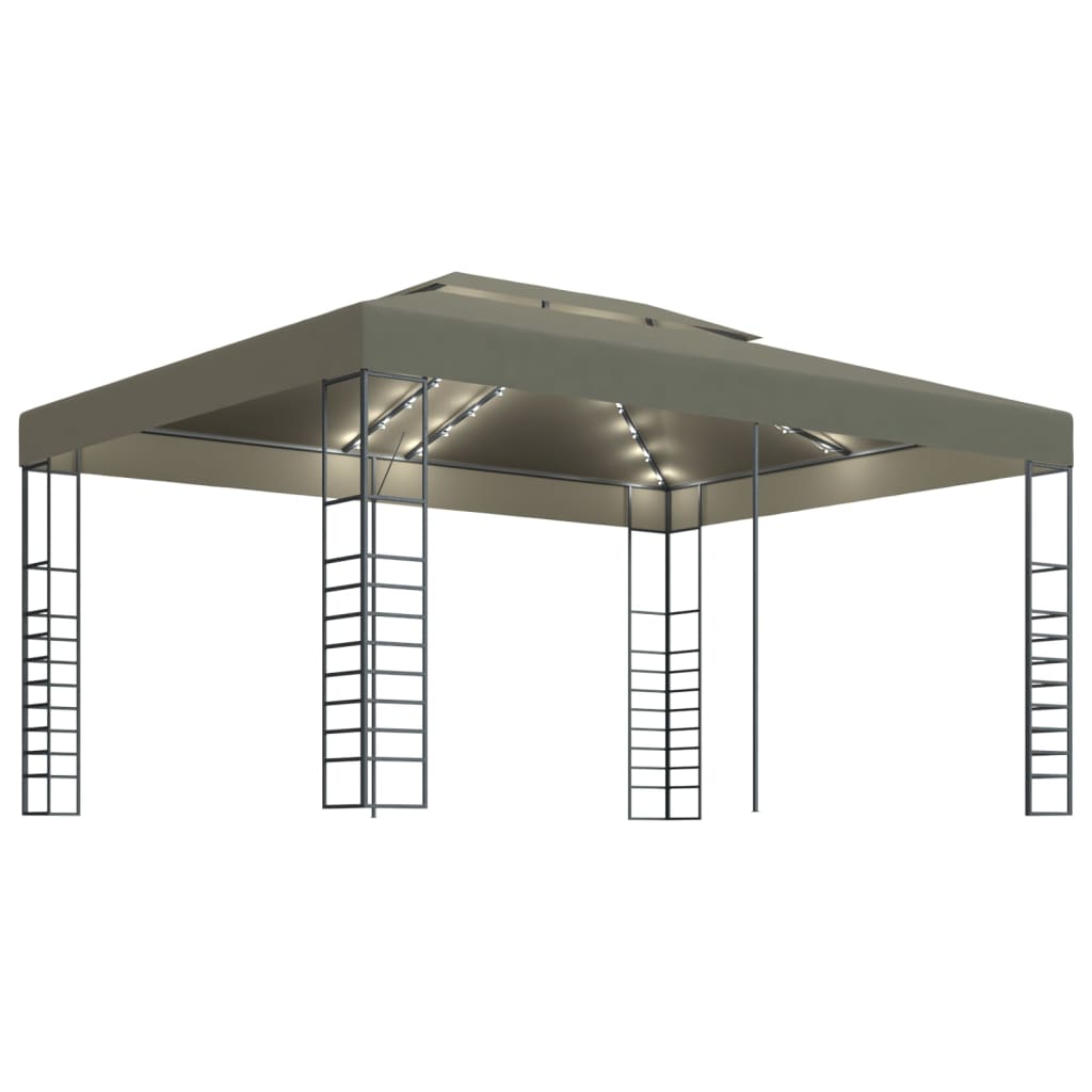 Carpa Cenador De Jardín Con Tira De Luz Led 3X4M 180 G/M²