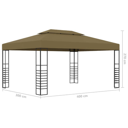 Carpa Cenador De Jardín Con Tira De Luz Led 3X4M 180 G/M²