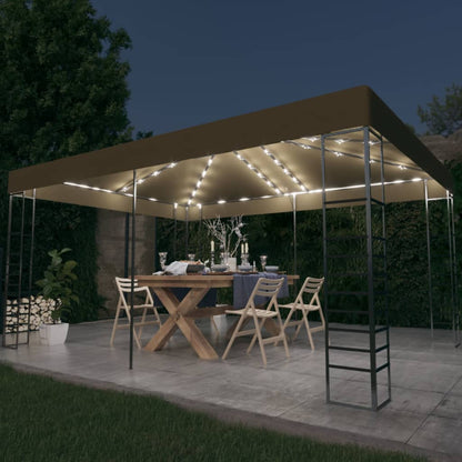 Carpa Cenador De Jardín Con Tira De Luz Led 3X4M 180 G/M²