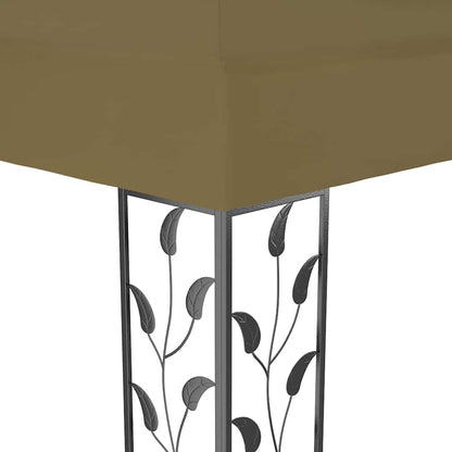 Cenador Doble Techo Y Tira De Luz Led Gris Taupe 3X4 M 180 G/M²