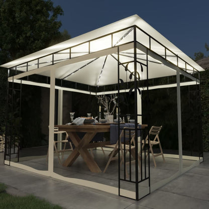 Cenador Con Mosquitera Y Tira Luz Led 4X3X2,73M 180 G/M²