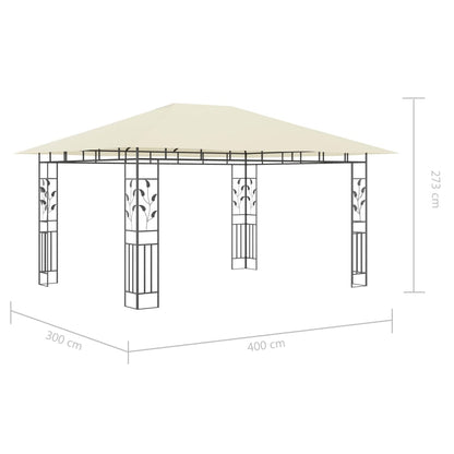 Cenador Con Mosquitera Y Tira Luz Led 4X3X2,73M 180 G/M²