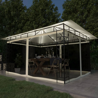 Cenador Con Mosquitera Y Tira Luz Led 4X3X2,73M 180 G/M²