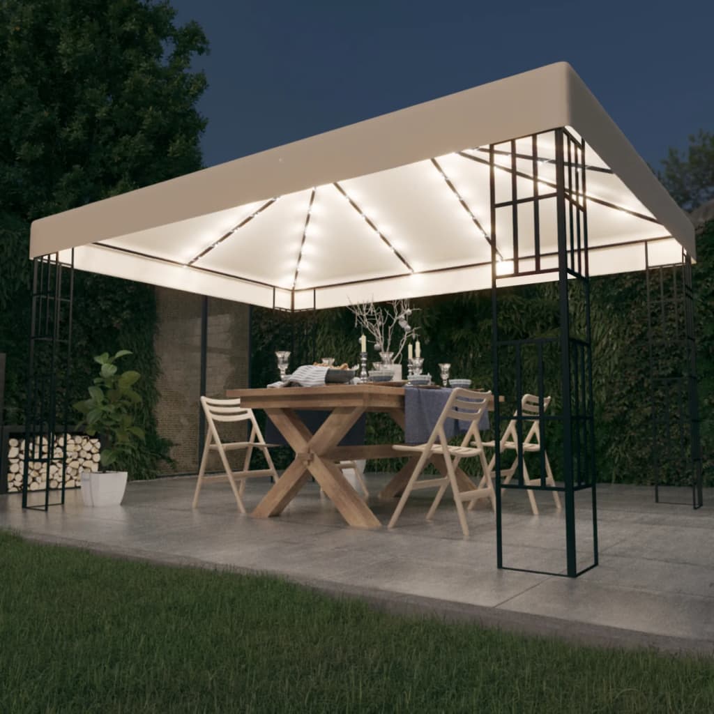Carpa Cenador De Jardín Con Tira De Luces Led
