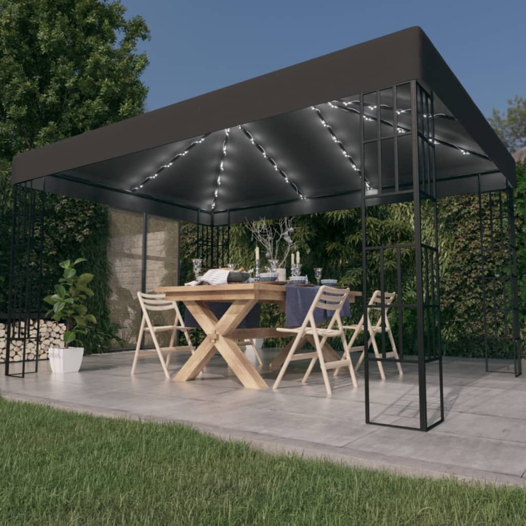 Carpa Cenador De Jardín Con Tira De Luces Led