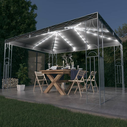 Cenador Con Tira De Luces Led Gris
