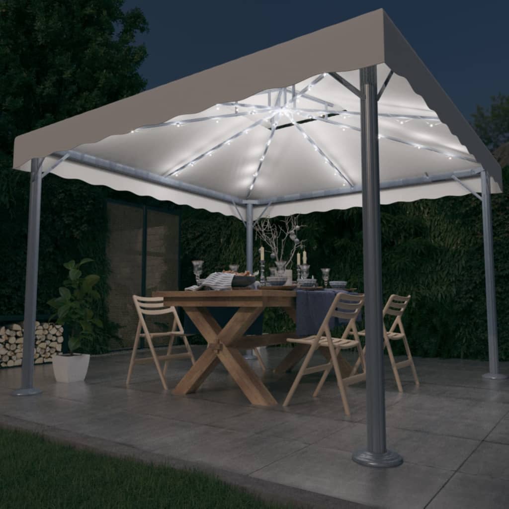 Cenador Con Tira De Luces Led Aluminio 300X300 Cm