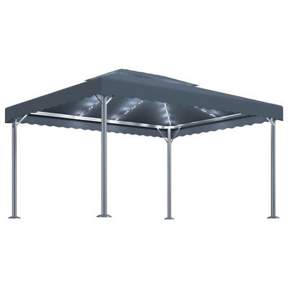 Cenador Con Tira De Luces Led Aluminio 400X300 Cm