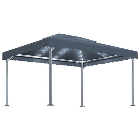 Cenador Con Tira De Luces Led Aluminio 400X300 Cm