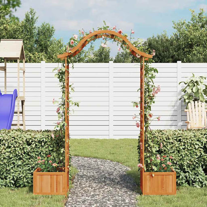 Pérgola De Jardín Con Jardinera Madera Maciza De Abeto