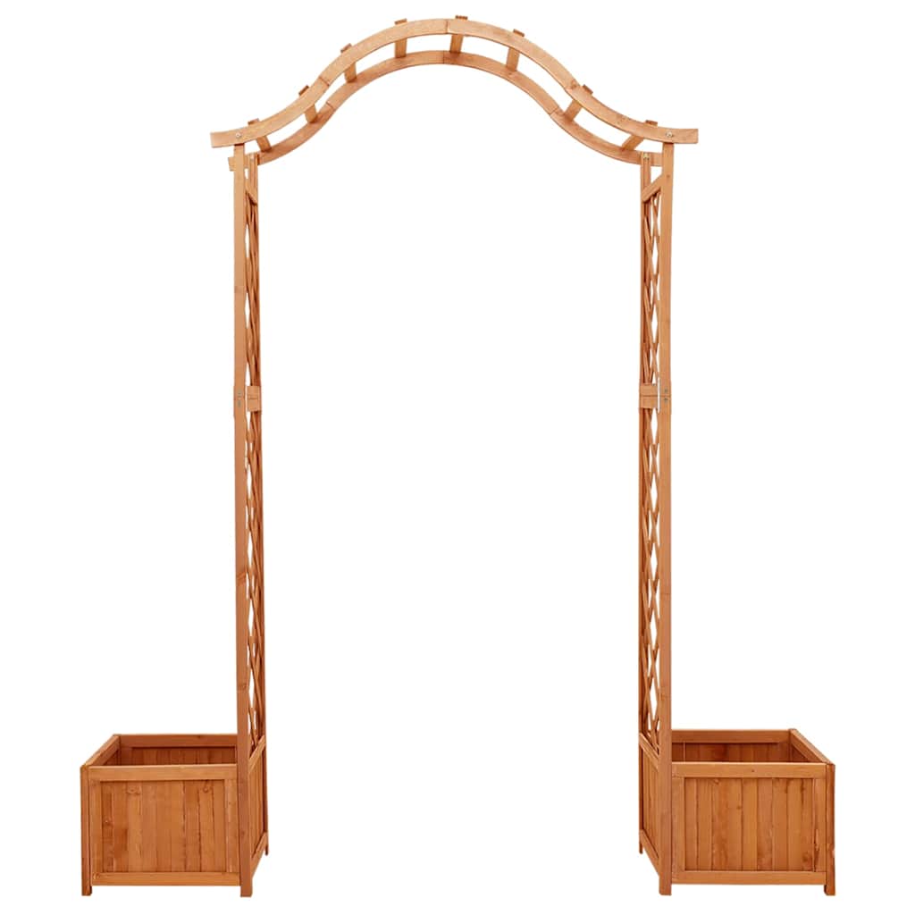 Pérgola De Jardín Con Jardinera Madera Maciza De Abeto
