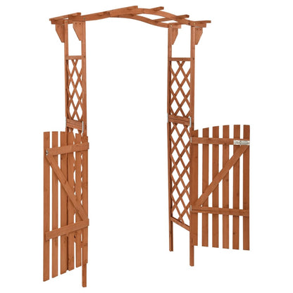 Pérgola Con Puerta Madera Maciza De Abeto 116X40X204 Cm