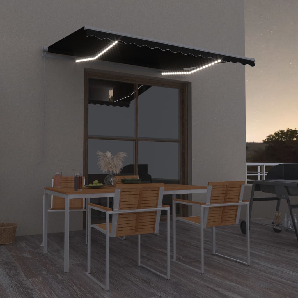 Toldo Retráctil Manual Con Led