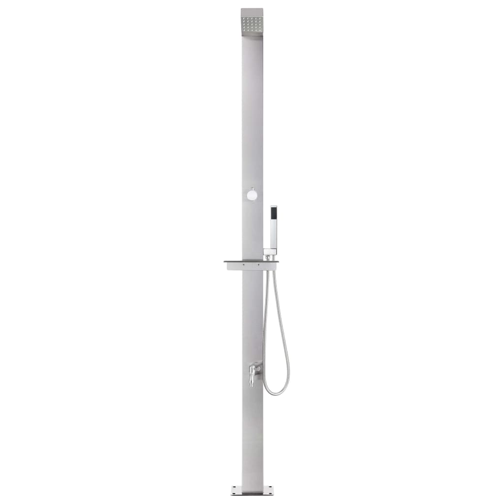 Ducha De Jardín Con Base 225 Cm Acero Inoxidable