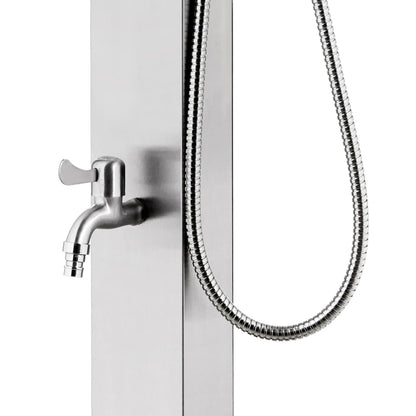 Ducha De Jardín Con Base 225 Cm Acero Inoxidable