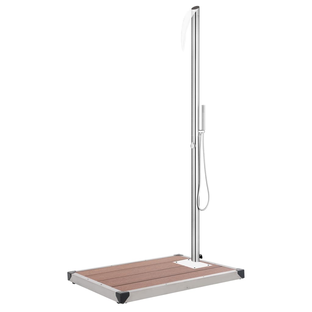 Ducha De Jardín Con Base 225 Cm Acero Inoxidable