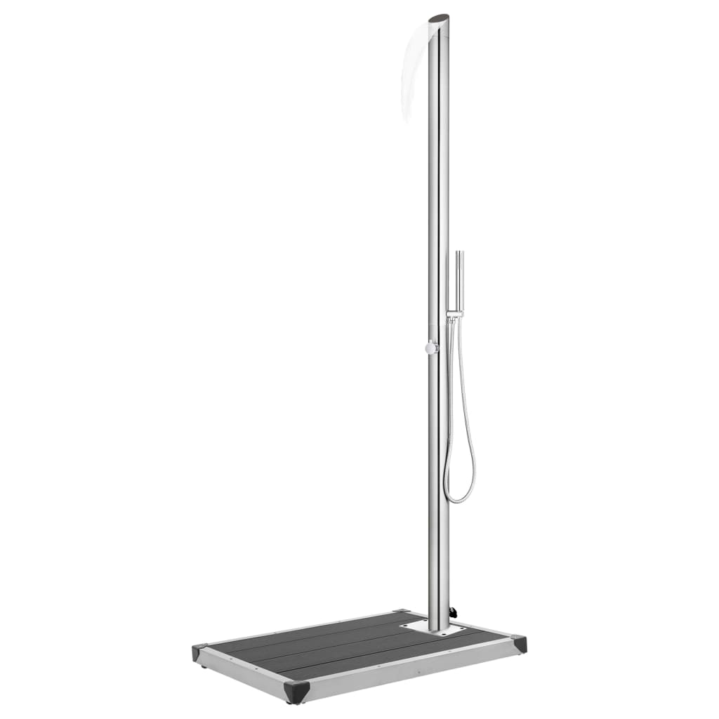 Ducha De Jardín Con Base 225 Cm Acero Inoxidable