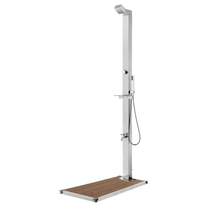 Ducha De Jardín Con Base 225 Cm Acero Inoxidable