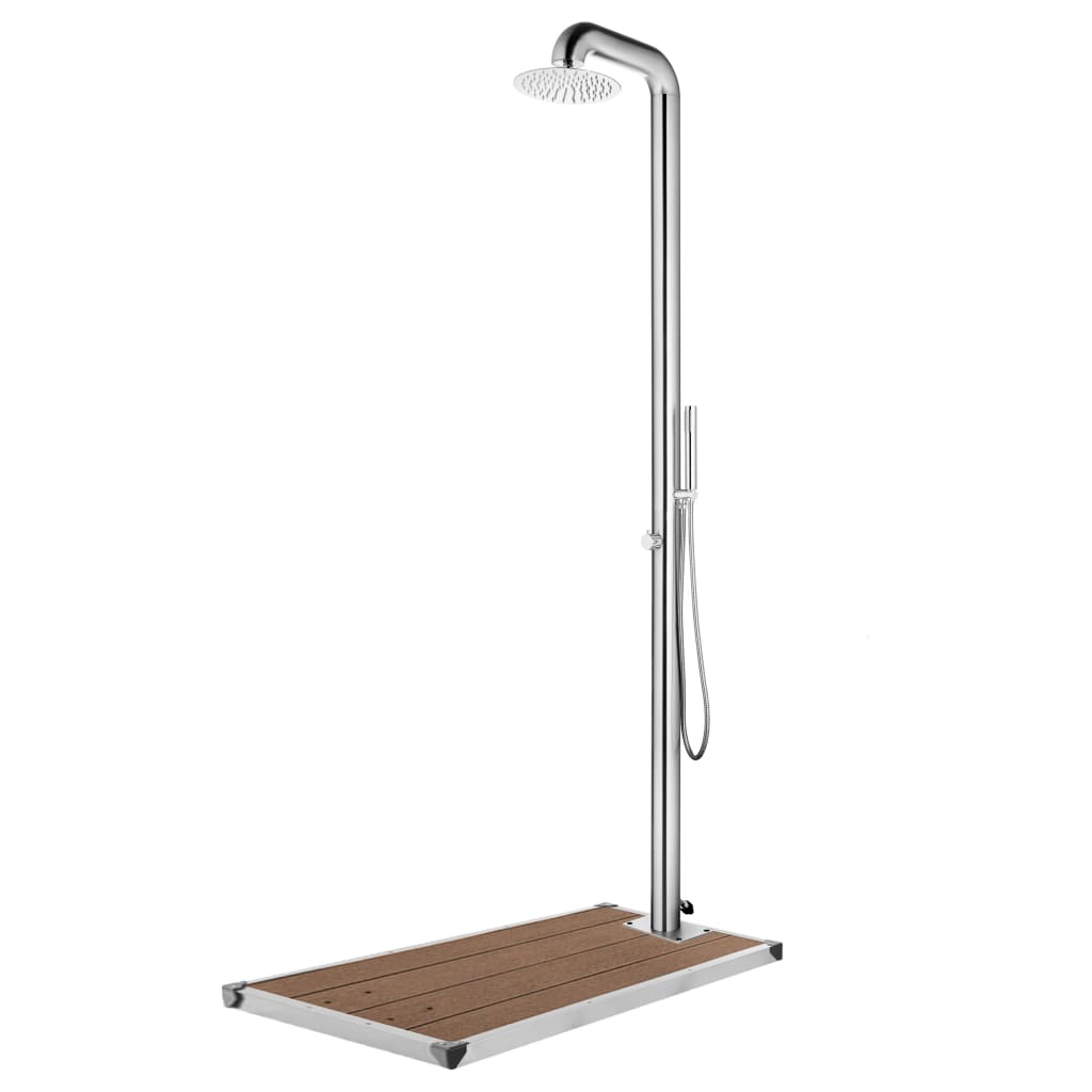 Ducha De Jardín Con Base 230 Cm Acero Inoxidable
