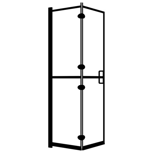 Mampara De Ducha Plegable Esg Negro