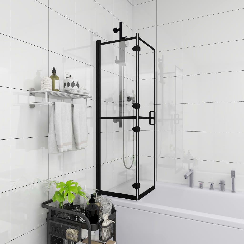 Mampara De Ducha Plegable Esg Negro