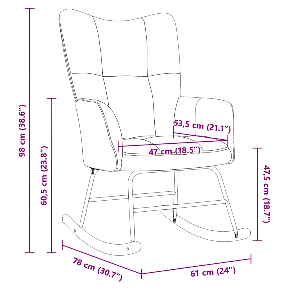 Silla Mecedora De Terciopelo
