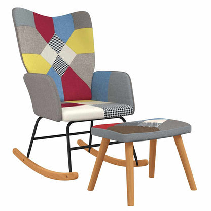 Silla Mecedora Tela Patchwork