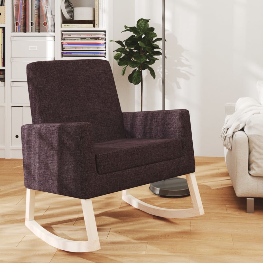 Silla Mecedora De Tela Gris Oscura