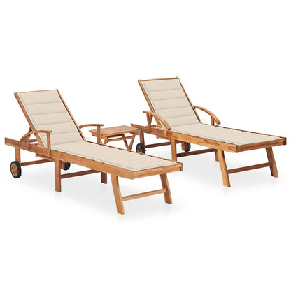 Tumbona Con Cojín Madera Maciza De Teca