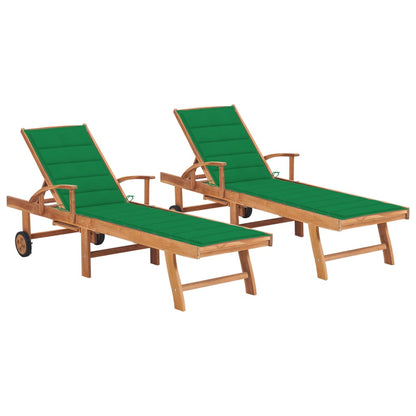 Tumbona Con Cojín Madera Maciza De Teca