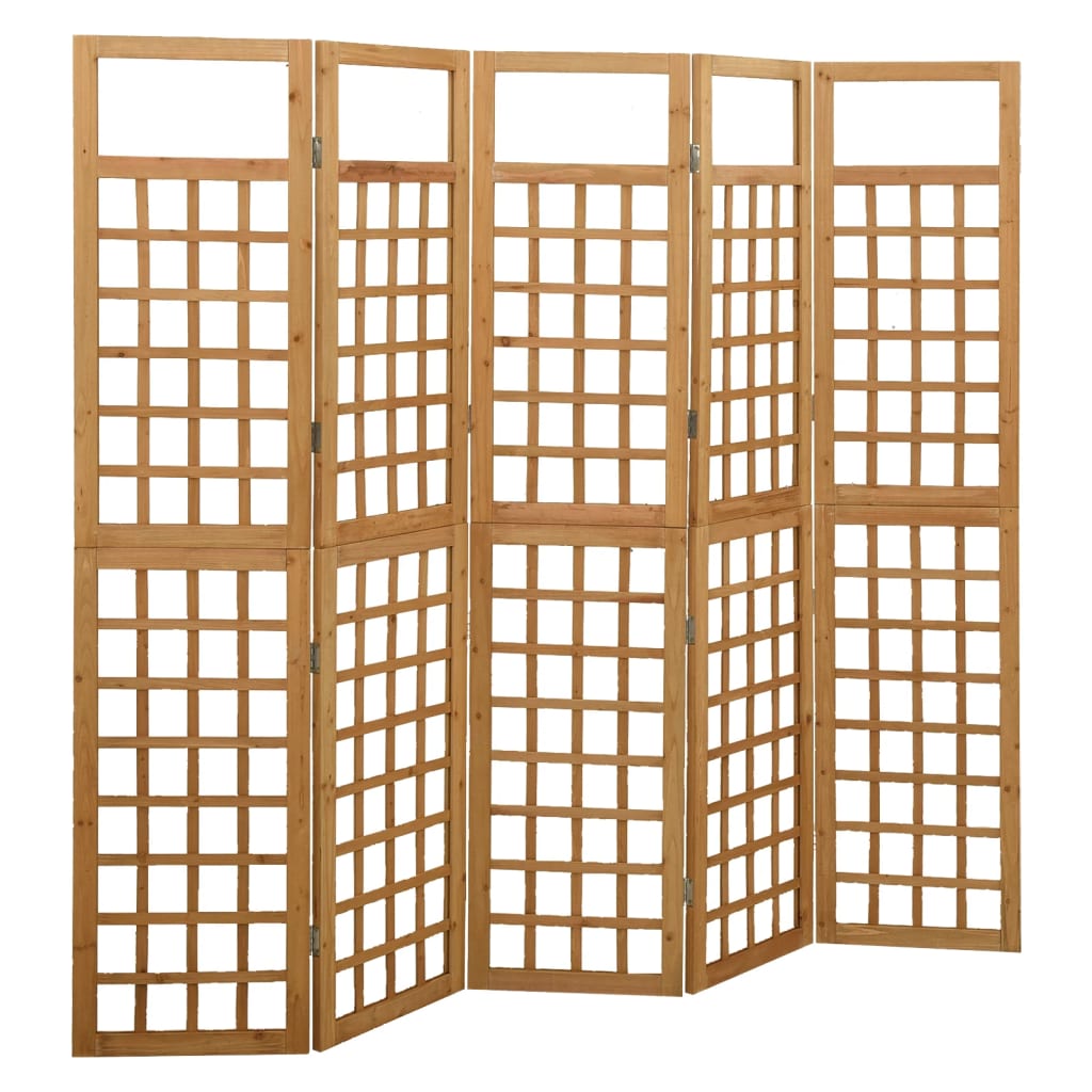 Biombo/Enrejado De 6 Paneles Madera De Abeto