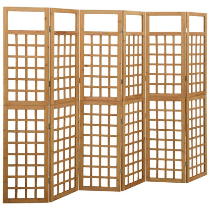 Biombo/Enrejado De 6 Paneles Madera De Abeto