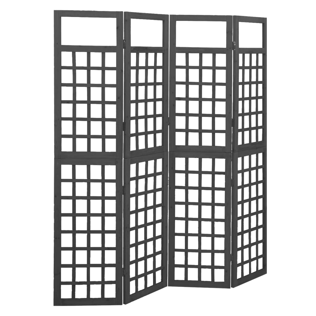 Biombo/Enrejado De 6 Paneles Madera De Abeto
