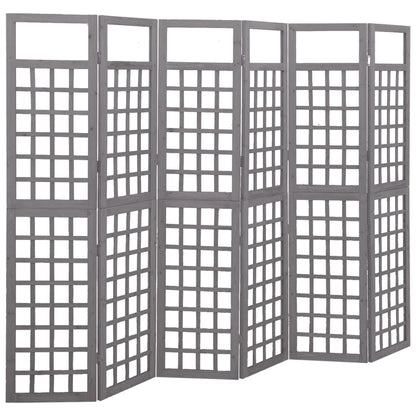 Biombo/Enrejado De 6 Paneles Madera De Abeto