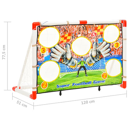 Portería De Fútbol Infantil Con Pared De Portería 120X51X77,5 Cm