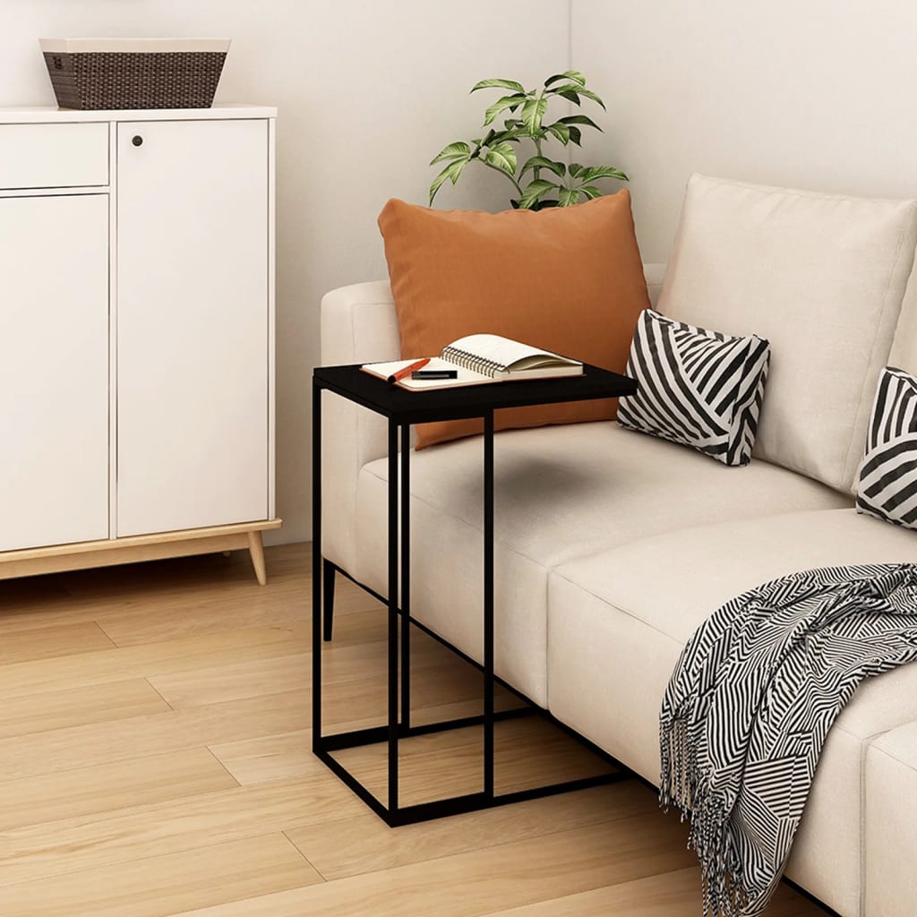 Mesa Auxiliar De Madera Contrachapada Negro
