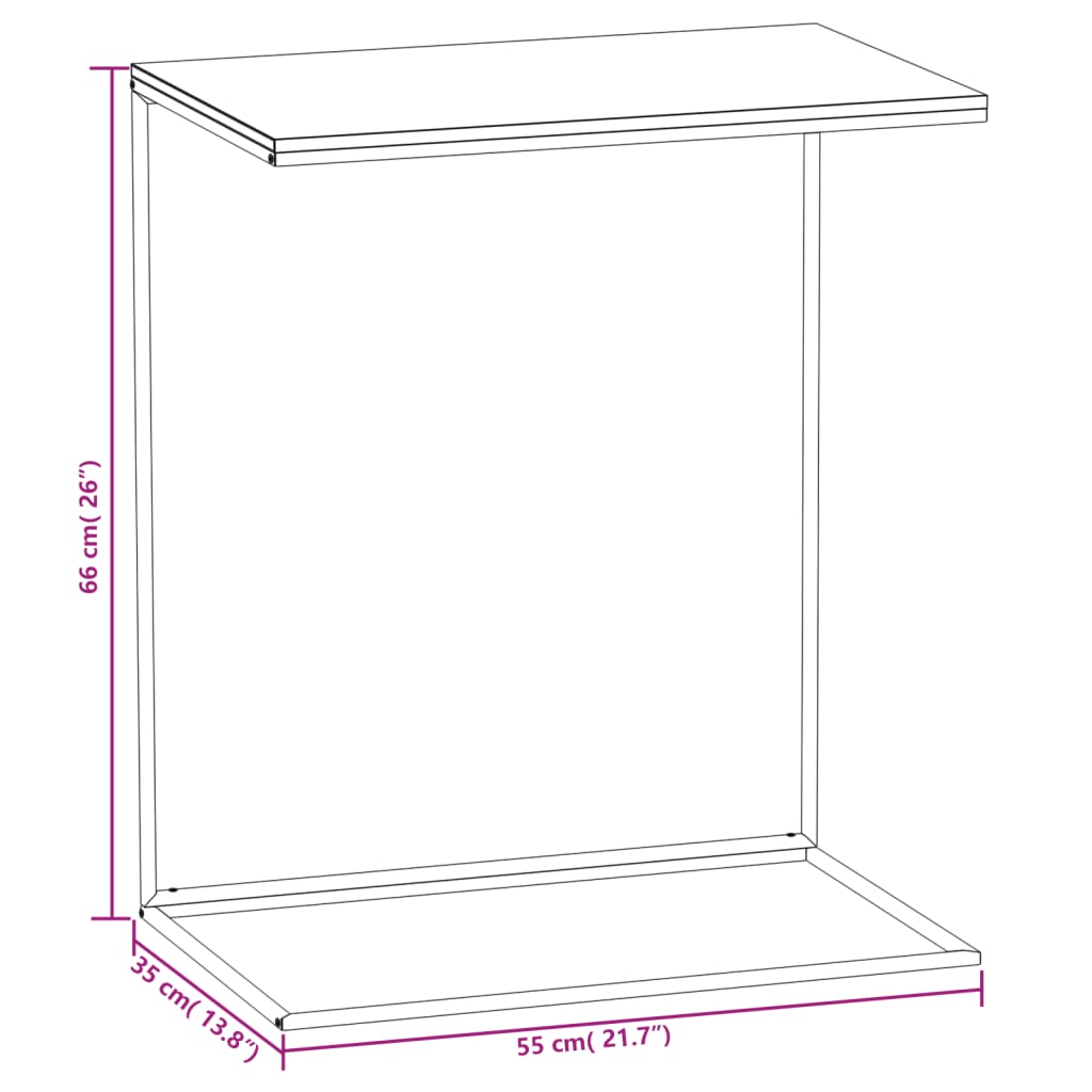 Mesa Auxiliar De Madera Contrachapada Negro
