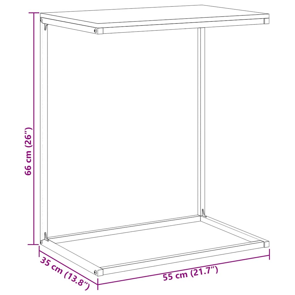 Mesa Auxiliar De Madera Contrachapada Negro