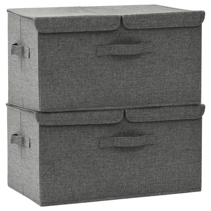 Cajas De Almacenaje 2 Unidades Tela Gris