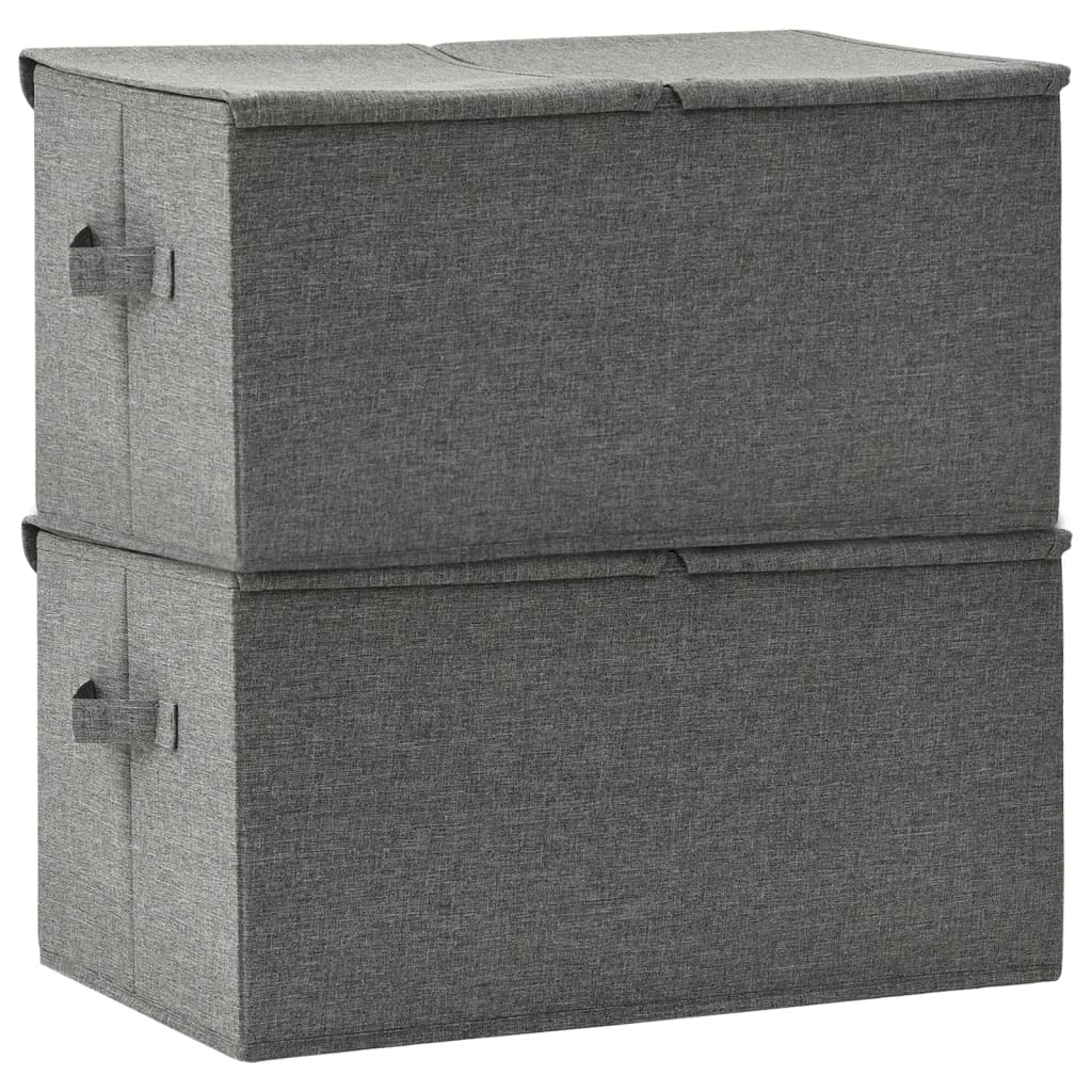 Cajas De Almacenaje 2 Unidades Tela Gris