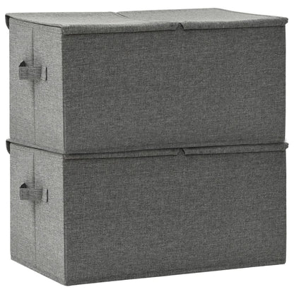 Cajas De Almacenaje 2 Unidades Tela Gris