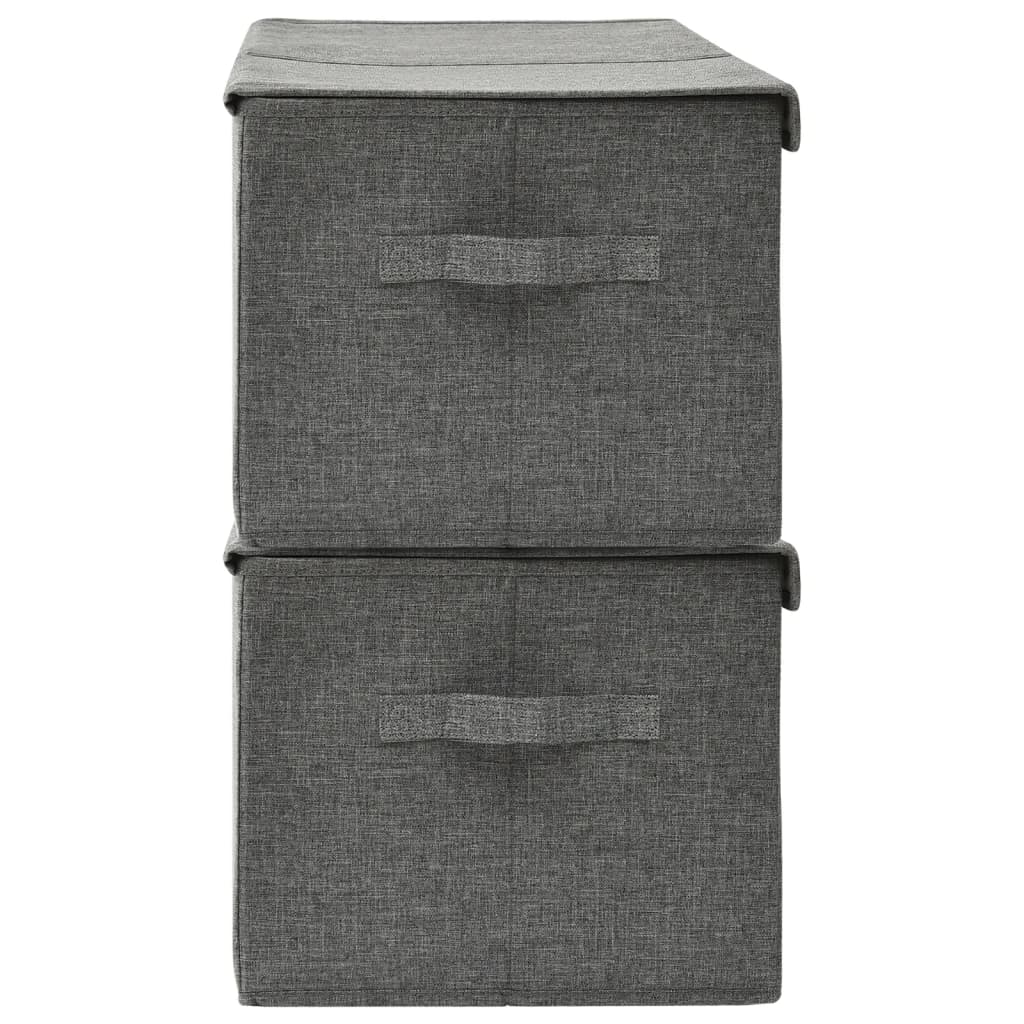 Cajas De Almacenaje 2 Unidades Tela Gris