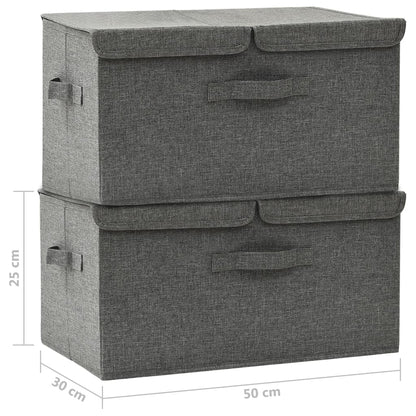 Cajas De Almacenaje 2 Unidades Tela Gris