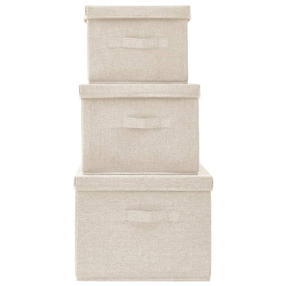Juego De Cajas De Almacenaje Apilables 3 Uds Tela Color