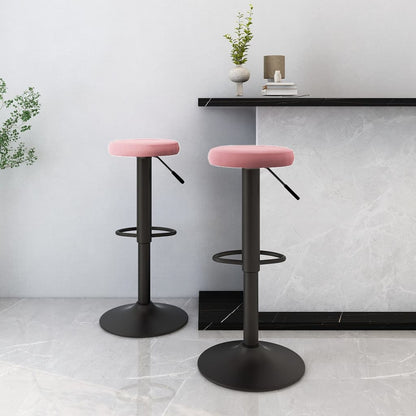 Taburetes De Cocina 2 Unidades Terciopelo Rojo Tinto